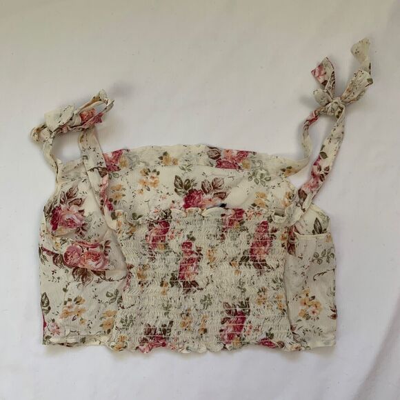 Reformation Gramercy Two Piece Set Floral Crop Top Pencil Skirt S 4 Pink Ivory - Picture 7 of 16